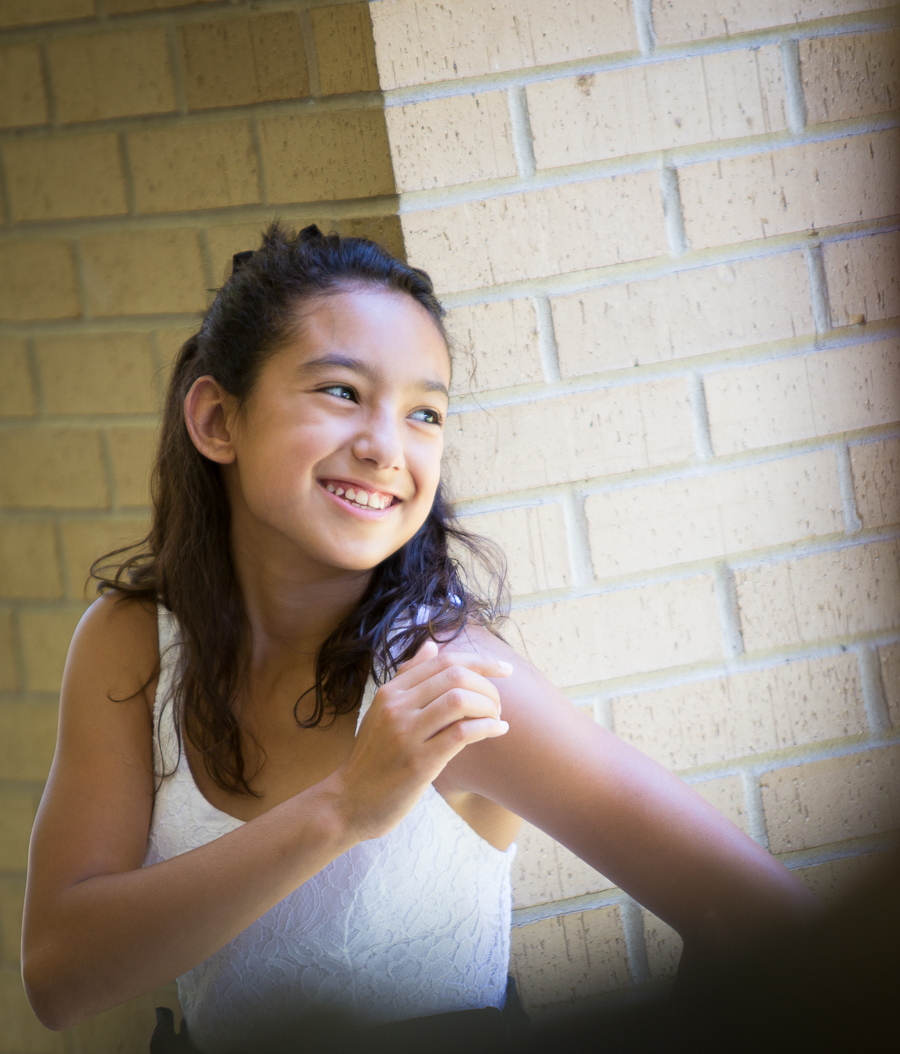 Portrait of Mia — studio session with natural smile