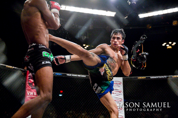 Fighters touching gloves before a bout at Legacy FC 21