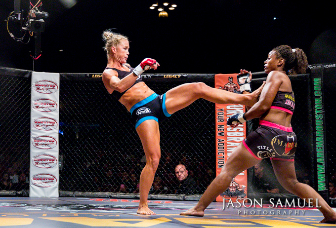 Wrestling takedown at Legacy FC 21 MMA event