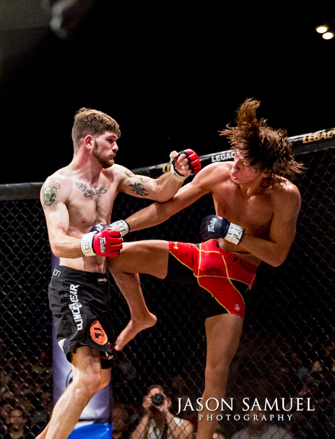 Takedown attempt during Legacy FC 21 fight card